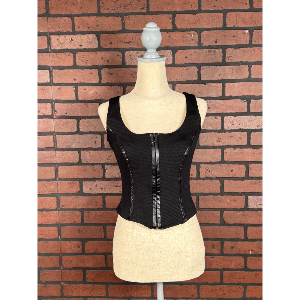 Rayure Paris Zip Corset Crop Tank Black‎ Romantic Chic Clubbing Top Women's 40